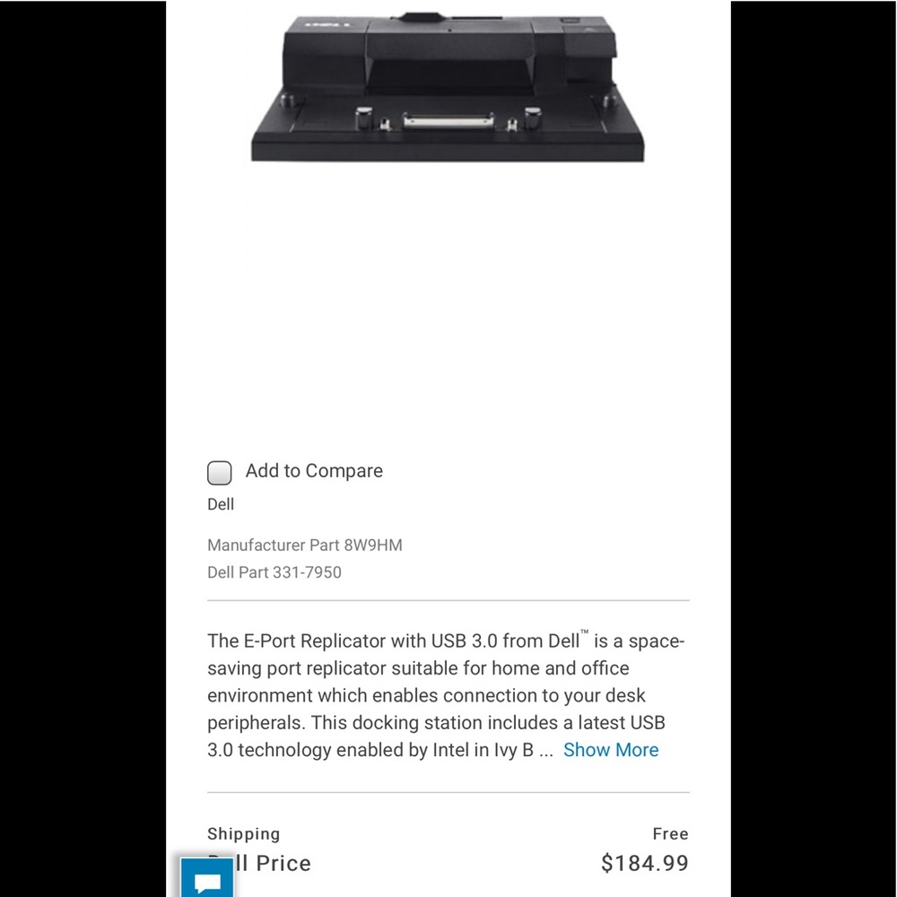 Dell Dock Station E-Port Replicator with USB 3.0